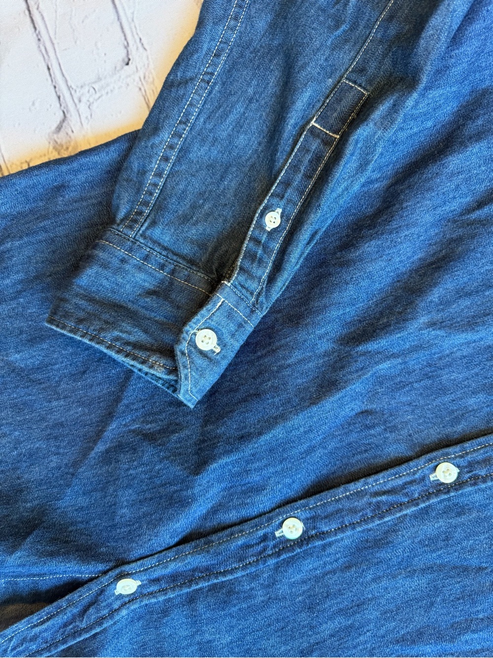 Scotch & Soda Men’s Long Sleeve Button-Down Denim Shirt Blauw EUC Size Large - Picture 2 of 16